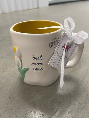 Rae Dunn BEST MOM EVER 3d floral mug   - 19.5oz NEW